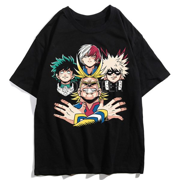 

my hero academia midoriya izuku bakugou all for one funny ullzang cartoon graphic harajuku t-shirt hip hop anime tees male