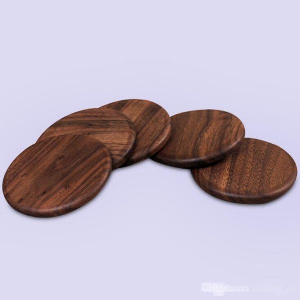 

4 style walnut wood coasters coffee tea cup pads 8.8*8.8cm insulated drinking mats teapot table mats home desk decor lx1580