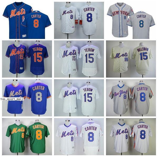 

retire 1969 1983 1985 1986 vintage baseball 15 tim tebow jerseys men 8 gary carter pullover pinstripe blue white grey black orange stitched, Blue;black