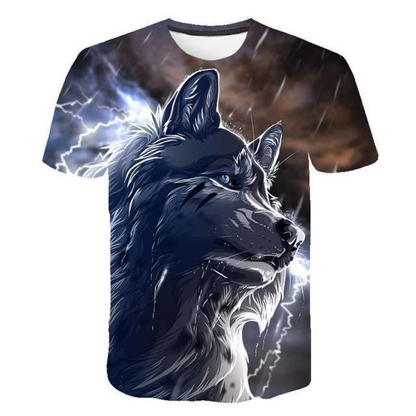 

animal male wolf 3d print shirts harajuku funny graphic men clothing
