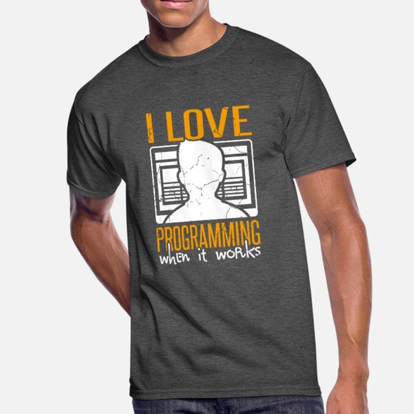 

love programming t shirt men knitted 100% cotton plus size 3xl male graphic funny casual spring vintage shirt