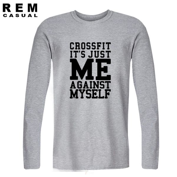 

workout fitness gear wear t-shirt crossfit me against myself eco long sleeve men tees men's clothing