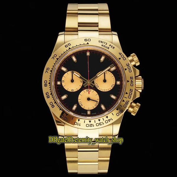 

v3 super version n 0009 904l steel case cal.4130 sa4130 chronograph automatic black mens watch 18k yellow gold band 116508 satch watches, Slivery;brown