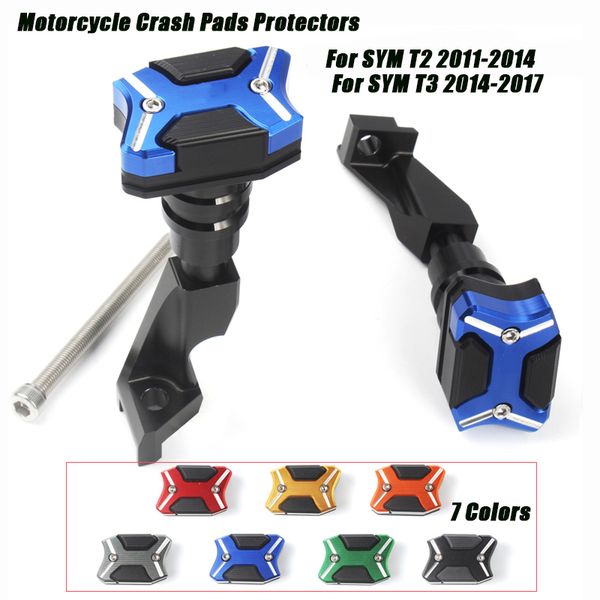 

for sym t2 2011-2014 t3 2014-2020 motorcycle escape crash pads protectors cnc titanium alloy set silp on
