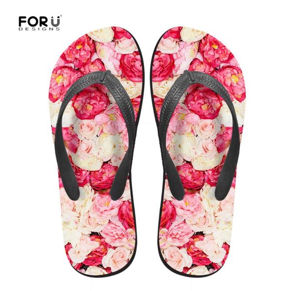 

forudesigns floral summer slippers women leaf flip flops anti-slip soft shoes for girl female flat slippers casual beach shoes z, Black