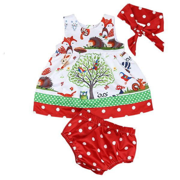 

3 colors fashion baby infant girls woodlands princess dress dot shorts pants headband clothes set drop shipped st26, White