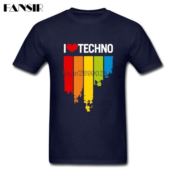 

men t-shirts swag short sleeve o neck tshirts men i love techno music clothes