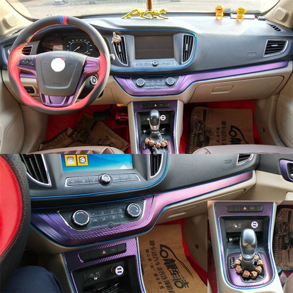 

car-styling 3d 5d carbon fiber car interior center console color change molding sticker decals for roewe 360 2015-2018