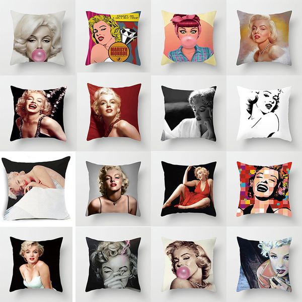 

marilyn monroe cushion cover movie star throw pillow case for home chair sofa decoration square pillowcases