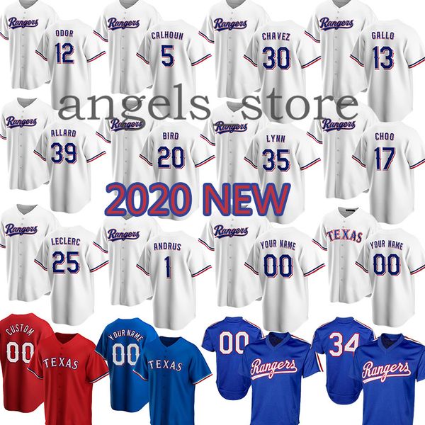 

2020 custom rangers hamels nolan ryan choo beltre elvis andrus robinson mazara delino deshields prescott rodriguez joey gallo rougned odor, Blue;black