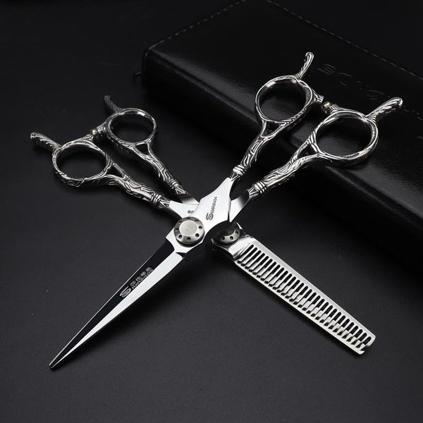 

hair scissors set 6 inch stainless steel professional thinning barber tools