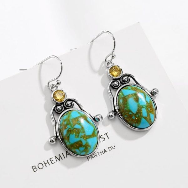 

luxury and exquisite s925 silver lemon yellow oval geometric jewelry ladies engagement wedding gift earrings