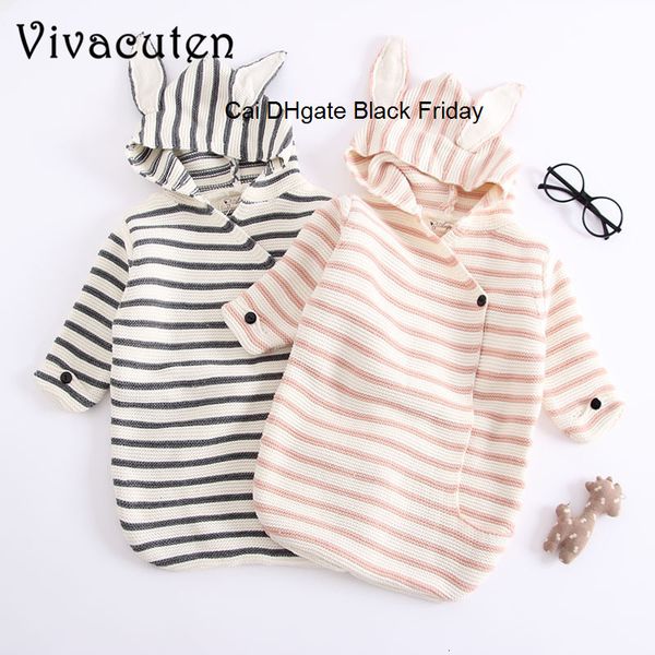 

new winter baby rompers striped blanket knitted quilt baby sleeping bag newborn baby girl clothes newborn boy clothing t, Blue