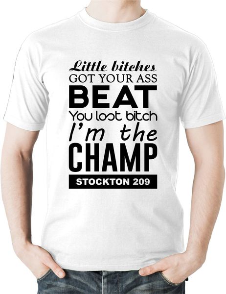 

loose black men tshirts homme tees diaz i'm the champ stockton 209 t-shirt bjj white tee print t-shirt mens