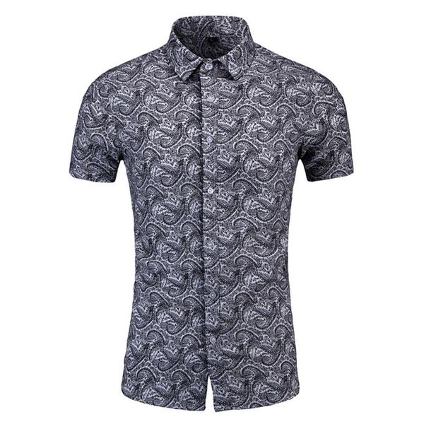 

men's casual shirts camisa pattern shirt fashion printing lapel short sleeve 2021 3d stereo slim men camisas masculina, White;black