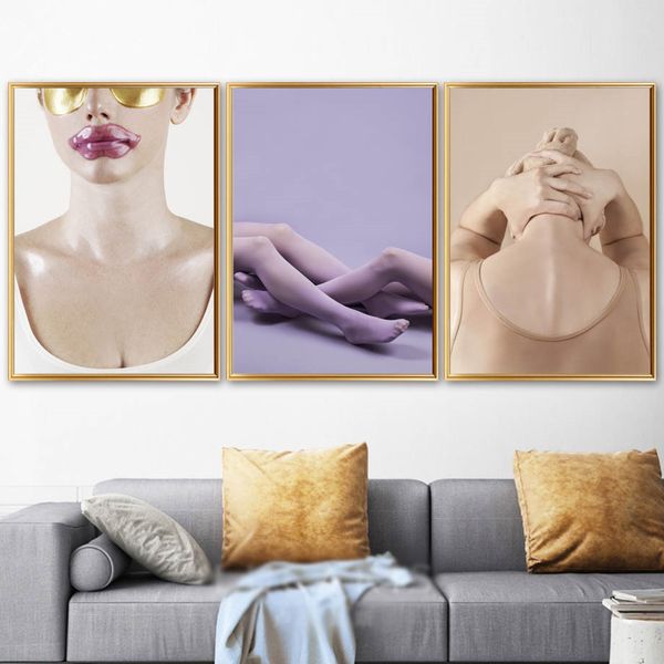 

gohipang abstract make up girl leg wall art canvas painting nordic posters and prints wall pictures for living room home decor