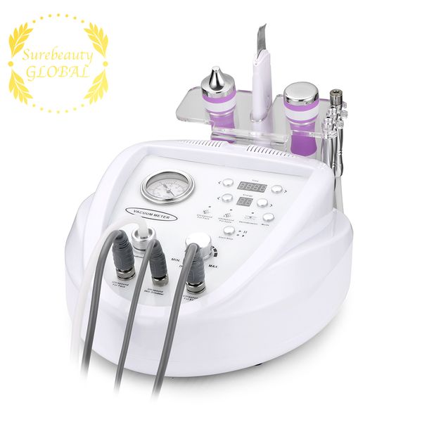

surebeauty 4 in 1 cavitation microdermabrasion anti aging skin scrubber for skin rejuvenation face lifting weight loss beauty equipment, Black;white