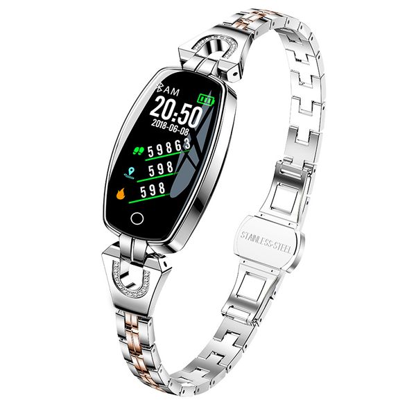 

dzlst smart watch women 2020 new fashion metal clock heart rate blood pressure monitor smartwatch for ios android smart watches