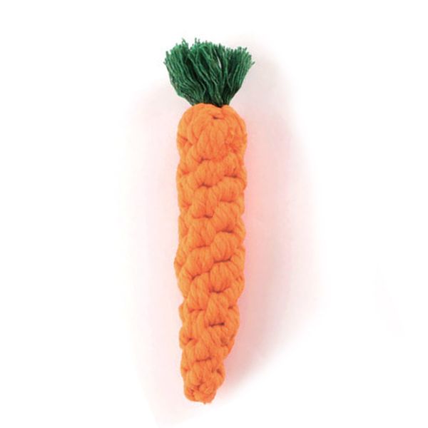 

puppy outdoor pet chew cotton rope training teething dog knitted toy carrot