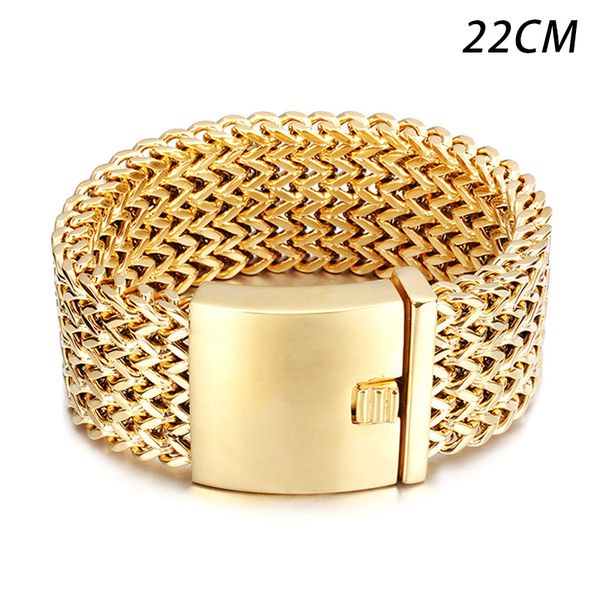 

never fade gold color thick stainless steel bracelet jewelry fashion decoration d88, Black