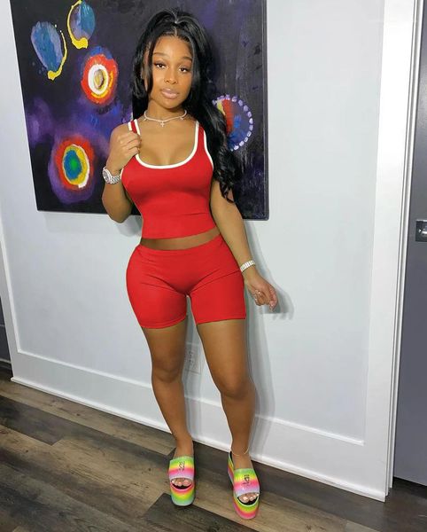 

designer tracksuits female clothing woman two piece outfit summer sleeveless shorts set sport fashion womens, Gray