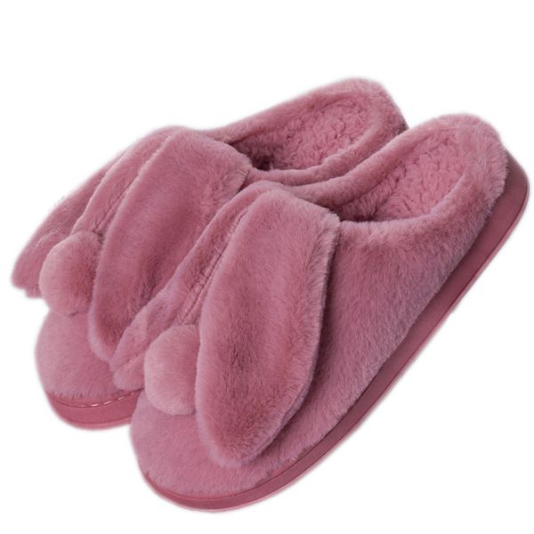

fur winter cotton slippers cartoon fur shoes home warm cotton slippers women shoes, Black