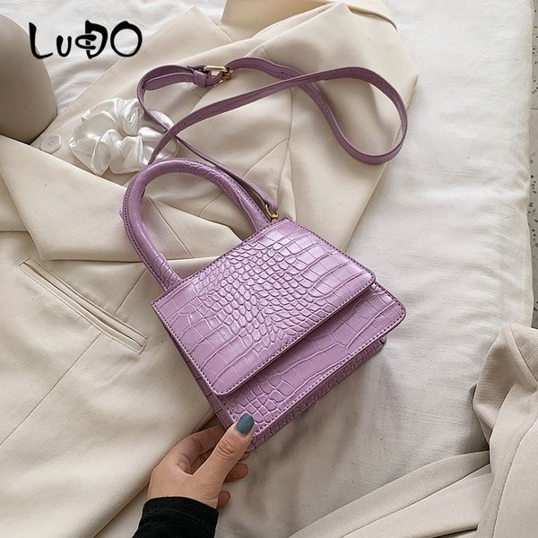 

lucdo fashion crocodile pattern leather crossbody bags for women 2020 mini chain design handbags female travel shoulder bag