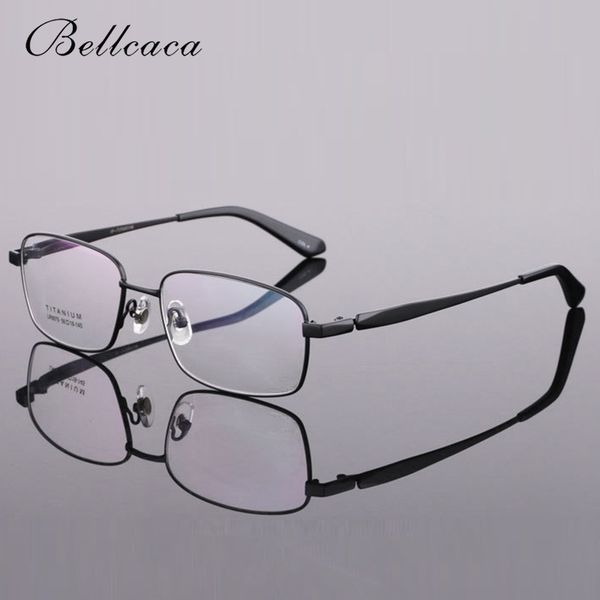 

bellcaca spectacle frame men eyeglasses prescription computer optical clear lens glasses frame pure titanium for male bc298, Black
