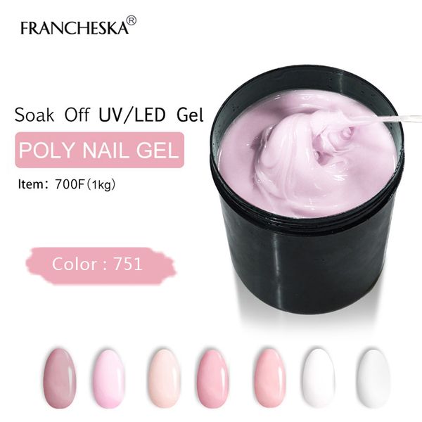 

francheska 1kg transparent cover clear camouflagefibre glass hard jelly quick building nail extend 1000g, Red;pink
