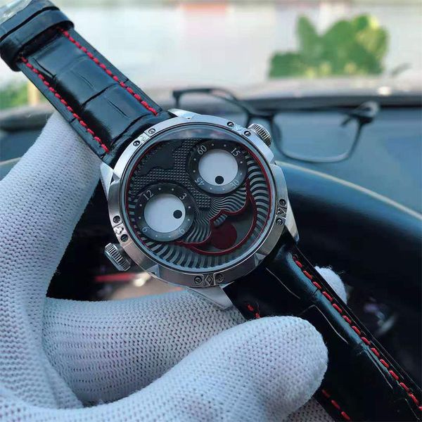 

the latest popular russian clown expression constantly changing humor unique design mens luxury watches quartz movement leather watchband, Slivery;brown