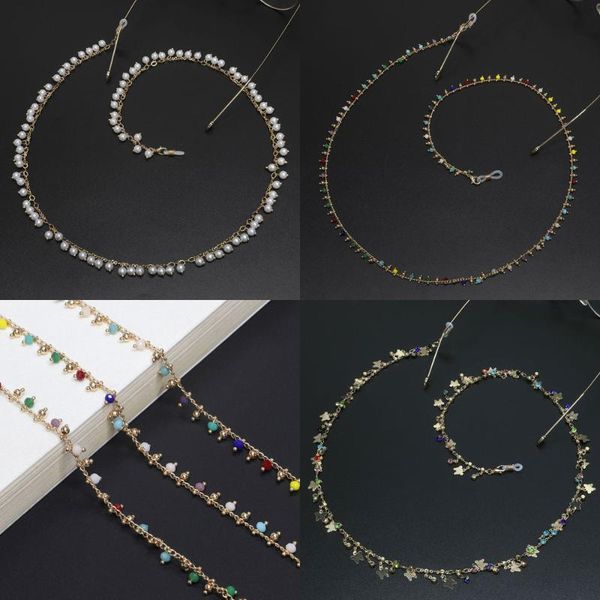 

fashion reading glasses chain women metal sunglasses cords tassel beaded eyeglass lanyard holder straps eyewear retainer, Silver