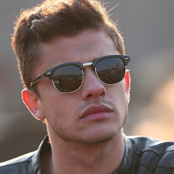 

classic sunglasses men 2020 luxury half frame metal square mirror rays sun glasses male fashion driving goggles, White;black