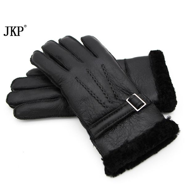 

five fingers gloves women' real leather sheepskin winter warm stylish full finger ladies mittens genuine, Blue;gray