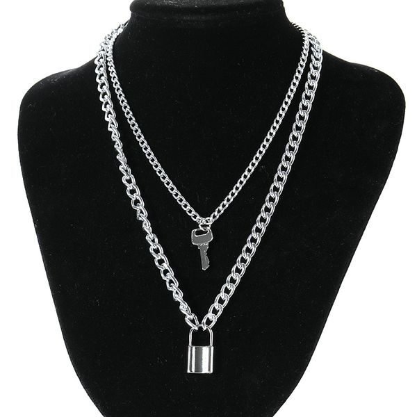 

fashion lover lock pendant necklaces for men women charm necklace gold silver alloy statement necklace jewelry christmas gift