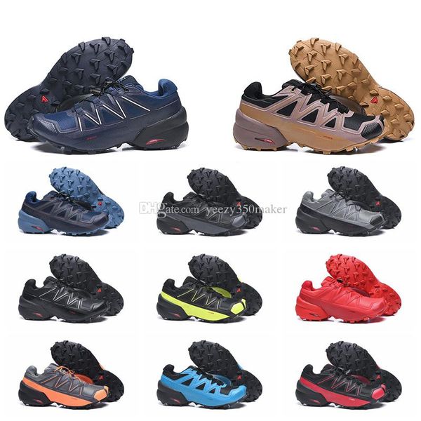 

new fashion speed cross 5 cs men running shoes triple black red mens trainers athletic sports sneakers jogging hiking size 40-46 c0017
