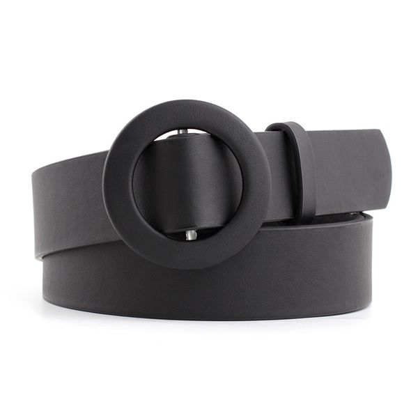 

winfox new women's black red leather trousers waist belt strap female o ring buckle belts for women jeans, Black;brown