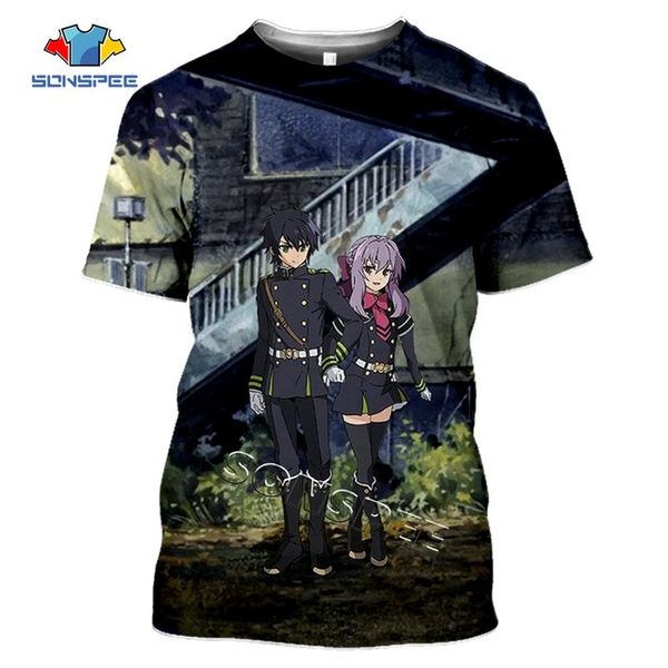 

seraph of the end anime 3d summer homme pullover 3d print shirts kawaii anime harajuku men clothing