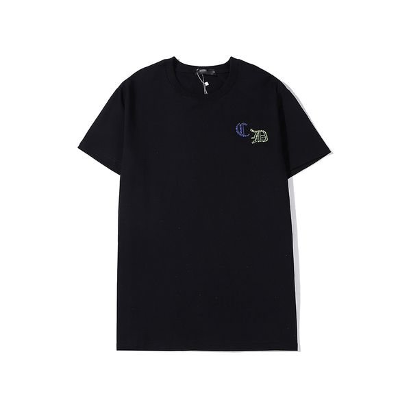 

20ss men's fashion summer new t-shirt casual breathable short sleeve t-shirt heart print funny top, White;black