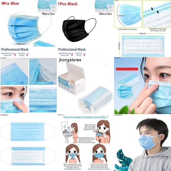

box g5i8o face reusable dhl] disposable mask [thickened 3 layer non-wove 95% dust mo pnyvrm84