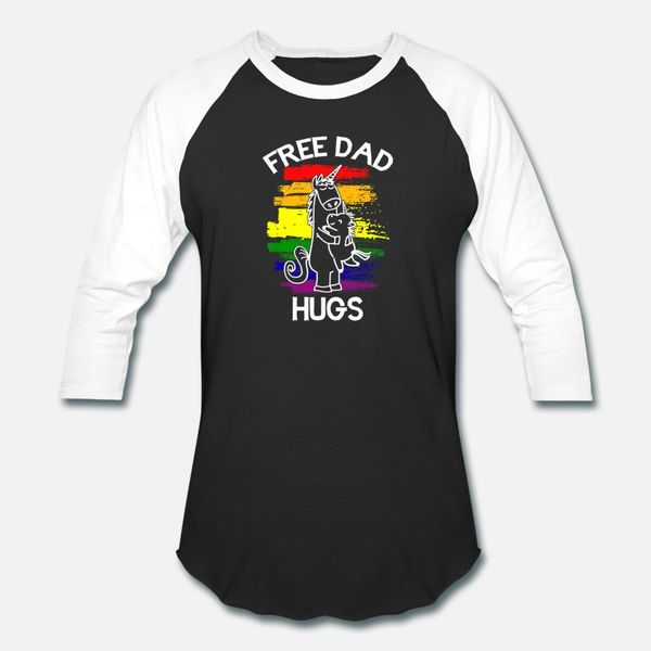 

свободного папа hugs lgbt pride daddy unicorn тенниска мужчины печать хлопок s-3xl костюм sunlight юмор лето природные рубашки