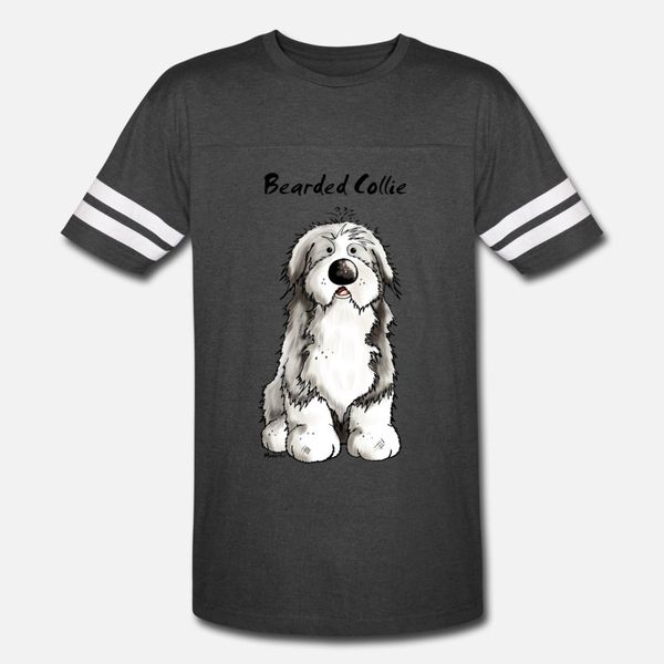

cute bearded collie dog t shirt men print short sleeve s-xxxl clothes fit breathable spring formal shirt
