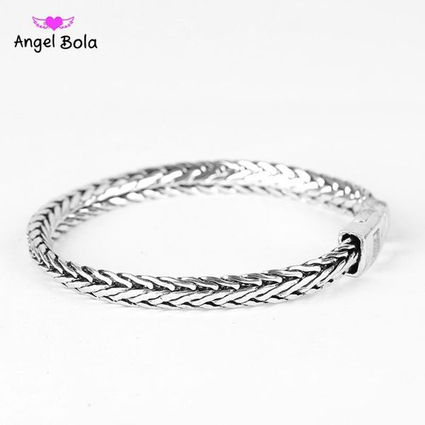 

cool women biker bicycle motorcycle chain ancient silver color women's buddha bracelets & biba bangles fashion jewelry, Black