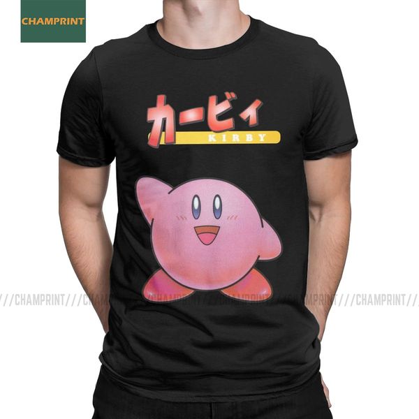 

men super smash bros 64 japan kirby t shirts game cute star geek pink pure cotton short sleeve tee shirt gift idea t-shirt