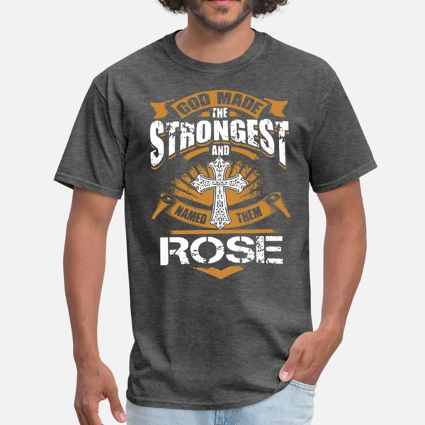 

god made the strongest and rose jesus t shirt men create cotton euro size s-3xl cool loose building summer style original shirt, White;black