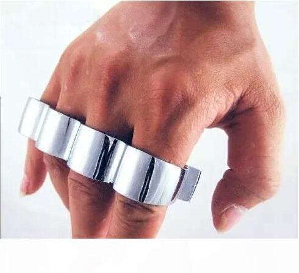 

new silver cone brass knuckles fighting knuckle duster powerful sel key chain self-defense key rings, Slivery;golden