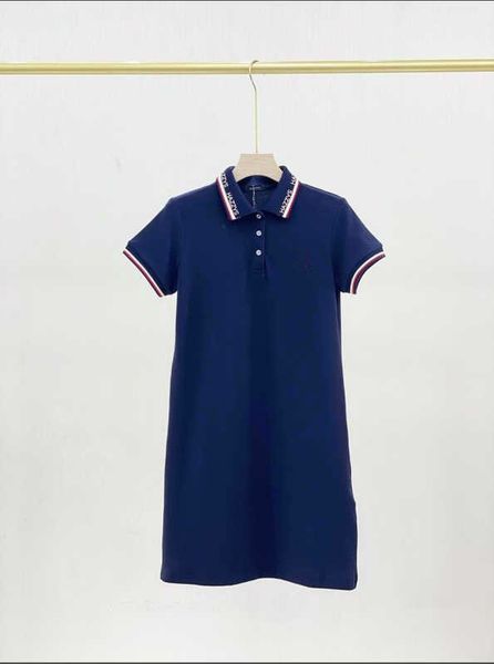 

20hz summer british polo collar midi skirt, refreshing and elegant color and simple style high-quality skirt, Black;gray