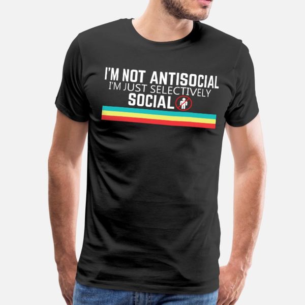 

anti social t shirt men printed 100% cotton crew neck letters sunlight breathable spring letters shirt