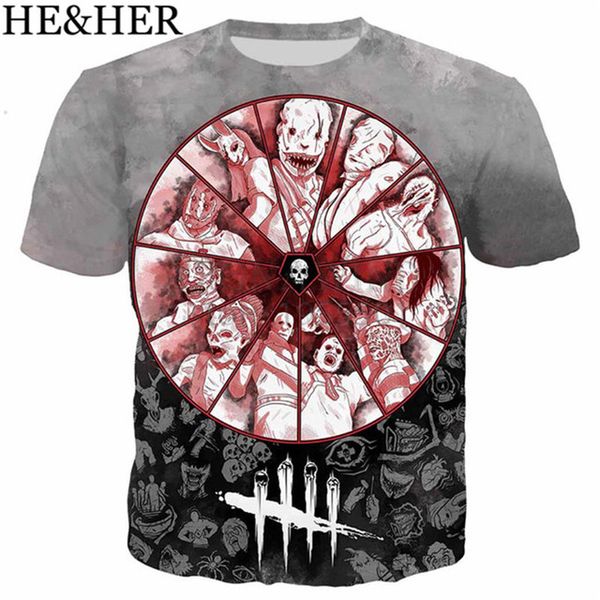 

new arrive popular game dead by daylight cool 3d print shirts graphic harajuku hippie men clothing