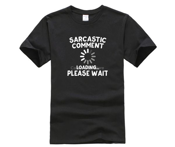 

summer fashion street short sleeve t-shirt mens sarcastic comment loading geek nerd math t shirt