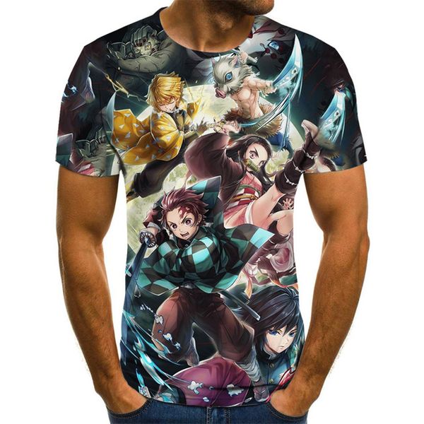 

kimetsu no yaiba theme anime summer 3d boy clothing 3d print shirts oversized aesthetic horror men clothing